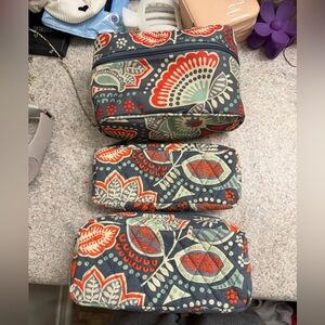 Vera Bradley Floral Bath Storage Set - Red, Green, Blue